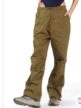 Bonkers Olive Green Baggy Women Pants  Pure Cotton Parachute XS Dance Practice